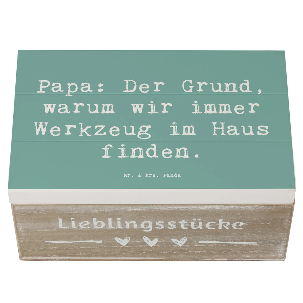 Wooden chest Saying Papa: Der Grund, warum wir immer Werkzeug im Haus finden. Geschenkdose, Holzkiste, XXL, Truhe, Dekokiste, Aufbewahrungsbox, Kiste, Erinnerungskiste, Schatzkiste, Schatulle, Erinnerungsbox, Geschenkbox, Familie, Vatertag, Muttertag, Bruder, Schwester, Mama, Papa, Oma, Opa