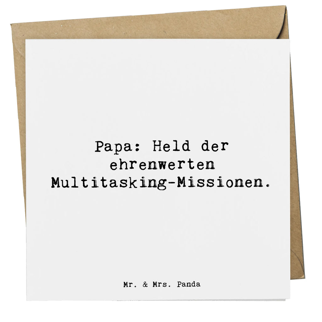 Deluxe Card Saying Papa: Held der ehrenwerten Multitasking-Missionen. Karte, Glückwunschkarte, Geburtstagskarte, Hochwertige Grußkarte, Grußkarte, Hochwertige Klappkarte, Einladungskarte, Hochzeitskarte, Klappkarte, Familie, Vatertag, Muttertag, Bruder, Schwester, Mama, Papa, Oma, Opa
