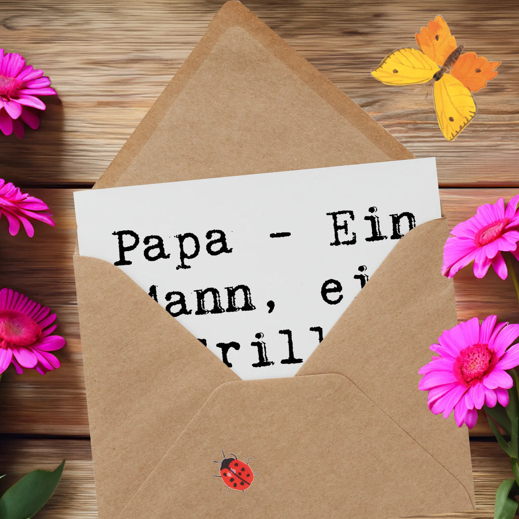 Deluxe Karte Spruch Papa Abenteuer Glückwunschkarte, Karte, Grußkarte, Klappkarte, Geburtstagskarte, Hochzeitskarte, Hochwertige Klappkarte, Einladungskarte, Hochwertige Grußkarte, Familie, Vatertag, Muttertag, Bruder, Schwester, Mama, Papa, Oma, Opa