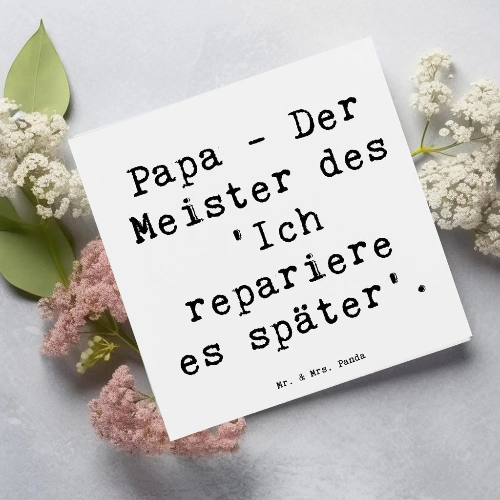 Deluxe Karte Spruch Papa Meister Hochwertige Grußkarte, Karte, Hochwertige Klappkarte, Glückwunschkarte, Klappkarte, Geburtstagskarte, Grußkarte, Hochzeitskarte, Einladungskarte, Familie, Vatertag, Muttertag, Bruder, Schwester, Mama, Papa, Oma, Opa