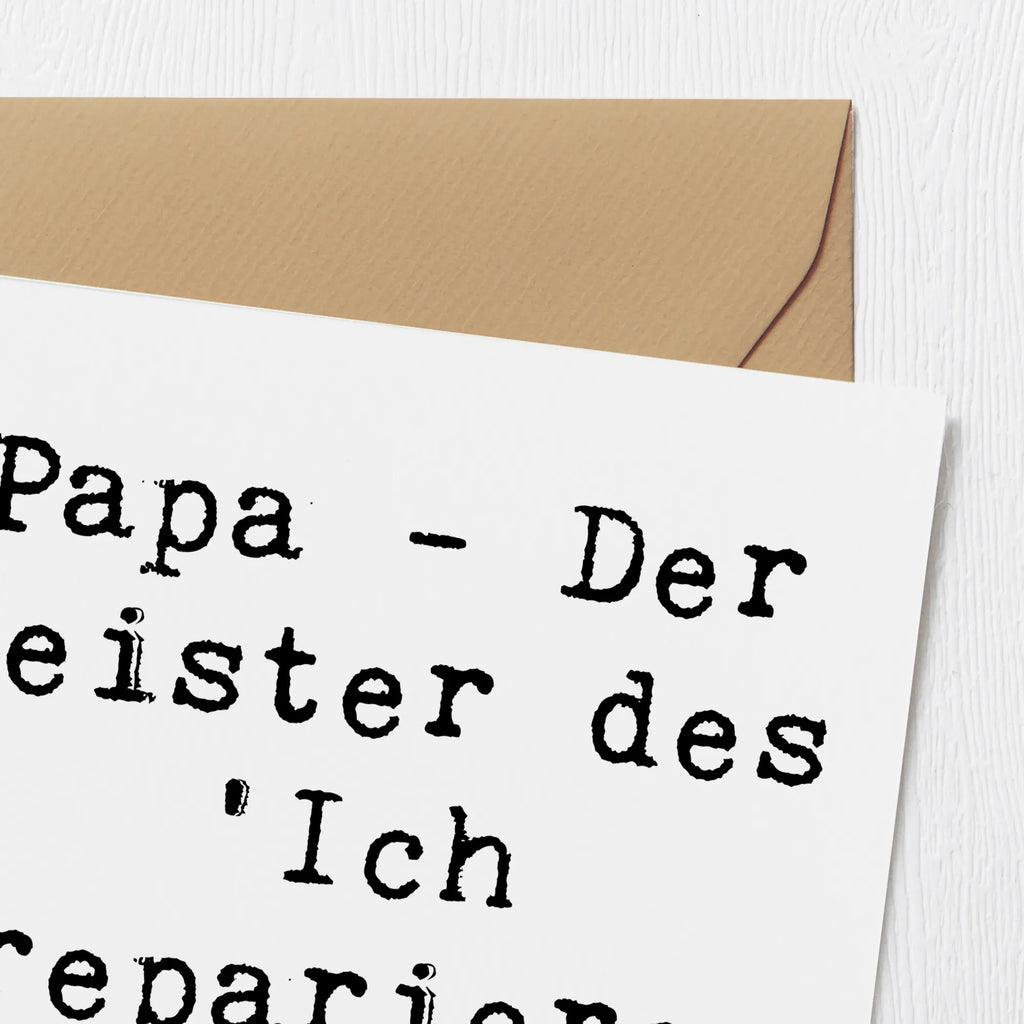 Deluxe Karte Spruch Papa Meister Hochwertige Grußkarte, Karte, Hochwertige Klappkarte, Glückwunschkarte, Klappkarte, Geburtstagskarte, Grußkarte, Hochzeitskarte, Einladungskarte, Familie, Vatertag, Muttertag, Bruder, Schwester, Mama, Papa, Oma, Opa