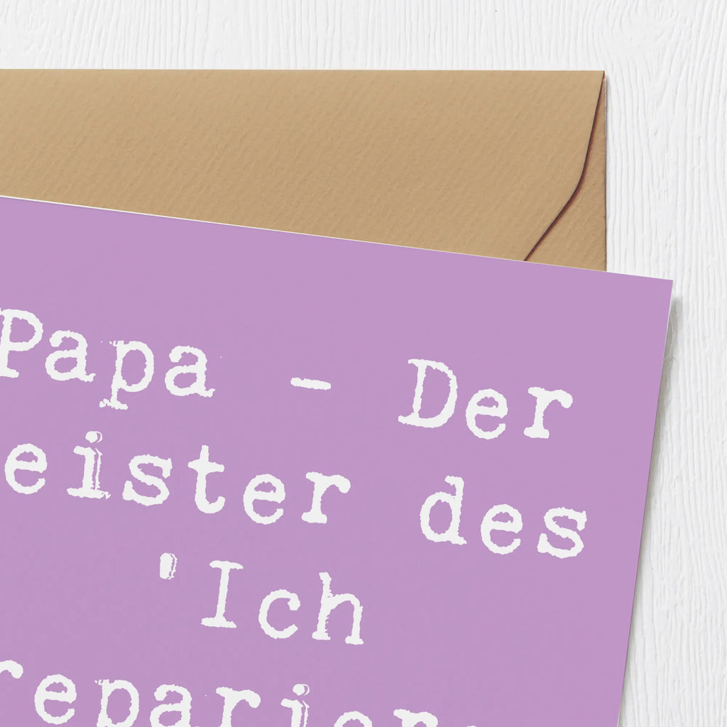 Deluxe Karte Spruch Papa Meister Hochwertige Grußkarte, Karte, Hochwertige Klappkarte, Glückwunschkarte, Klappkarte, Geburtstagskarte, Grußkarte, Hochzeitskarte, Einladungskarte, Familie, Vatertag, Muttertag, Bruder, Schwester, Mama, Papa, Oma, Opa