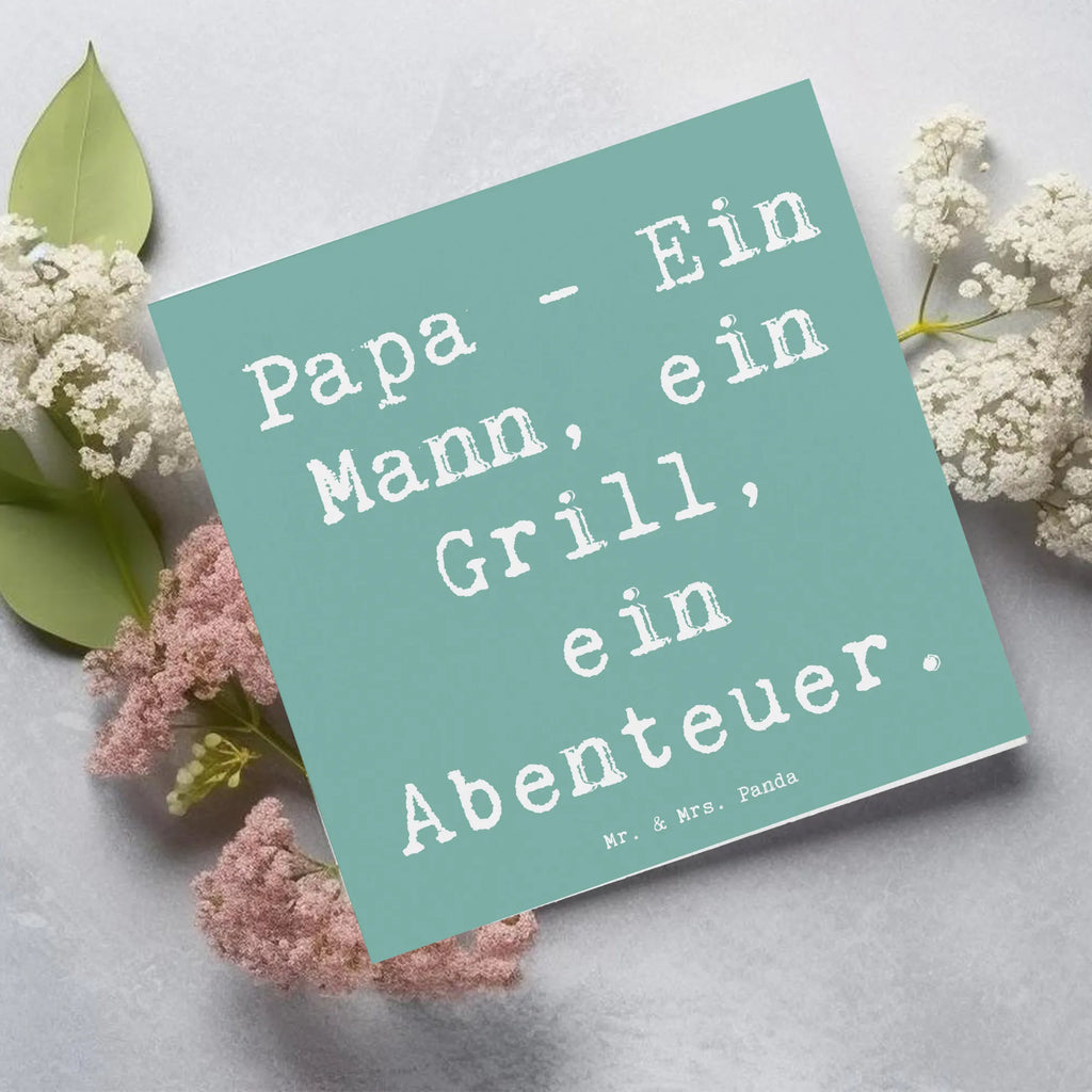 Deluxe Karte Spruch Papa Abenteuer Glückwunschkarte, Karte, Grußkarte, Klappkarte, Geburtstagskarte, Hochzeitskarte, Hochwertige Klappkarte, Einladungskarte, Hochwertige Grußkarte, Familie, Vatertag, Muttertag, Bruder, Schwester, Mama, Papa, Oma, Opa