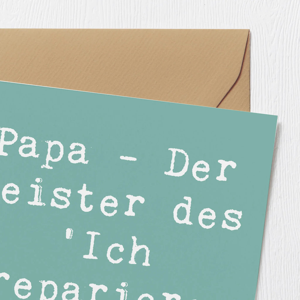 Deluxe Karte Spruch Papa Meister Hochwertige Grußkarte, Karte, Hochwertige Klappkarte, Glückwunschkarte, Klappkarte, Geburtstagskarte, Grußkarte, Hochzeitskarte, Einladungskarte, Familie, Vatertag, Muttertag, Bruder, Schwester, Mama, Papa, Oma, Opa