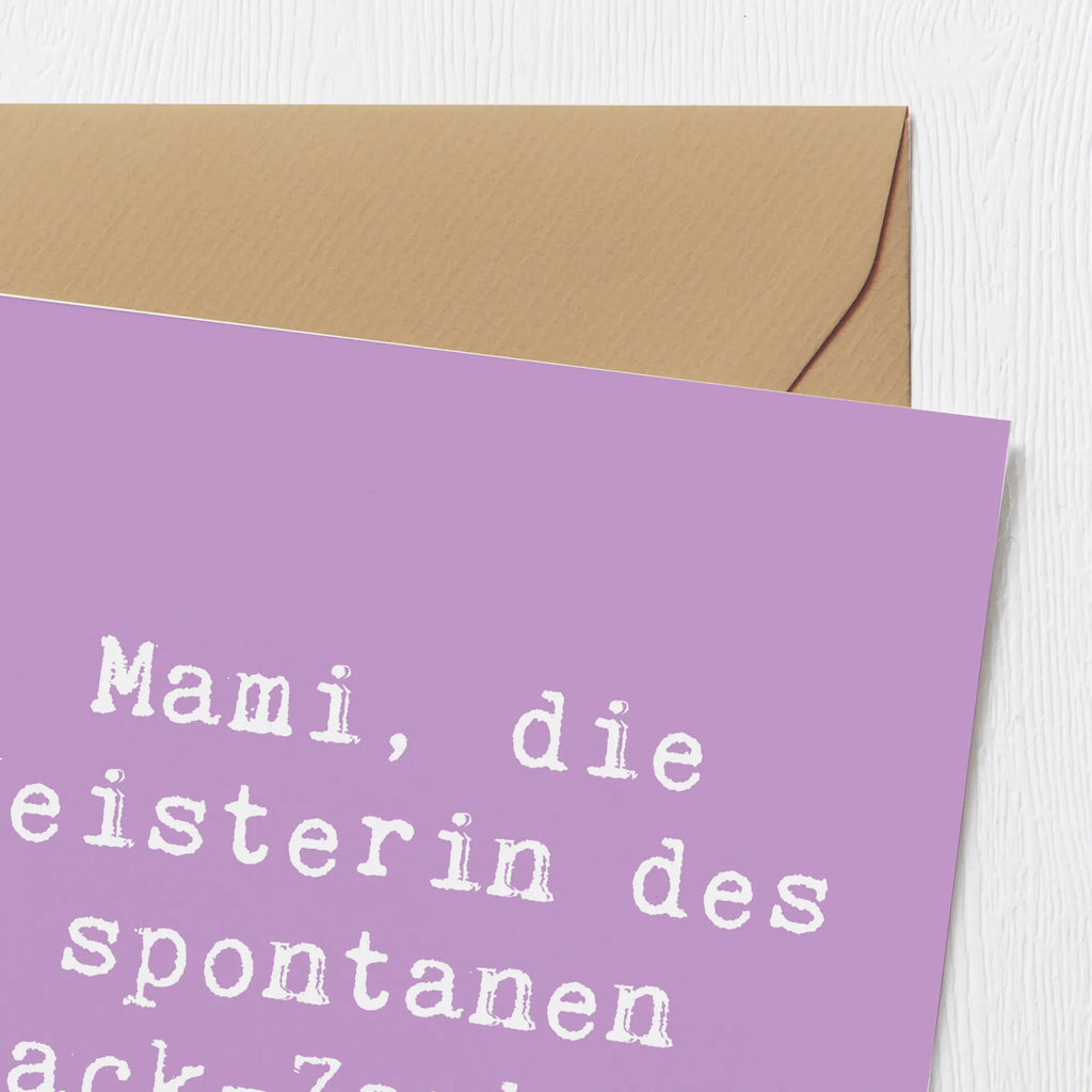 Deluxe Karte Spruch Mami Snack-Zauber Klappkarte, Karte, Hochwertige Klappkarte, Geburtstagskarte, Hochwertige Grußkarte, Glückwunschkarte, Grußkarte, Hochzeitskarte, Einladungskarte, Familie, Vatertag, Muttertag, Bruder, Schwester, Mama, Papa, Oma, Opa