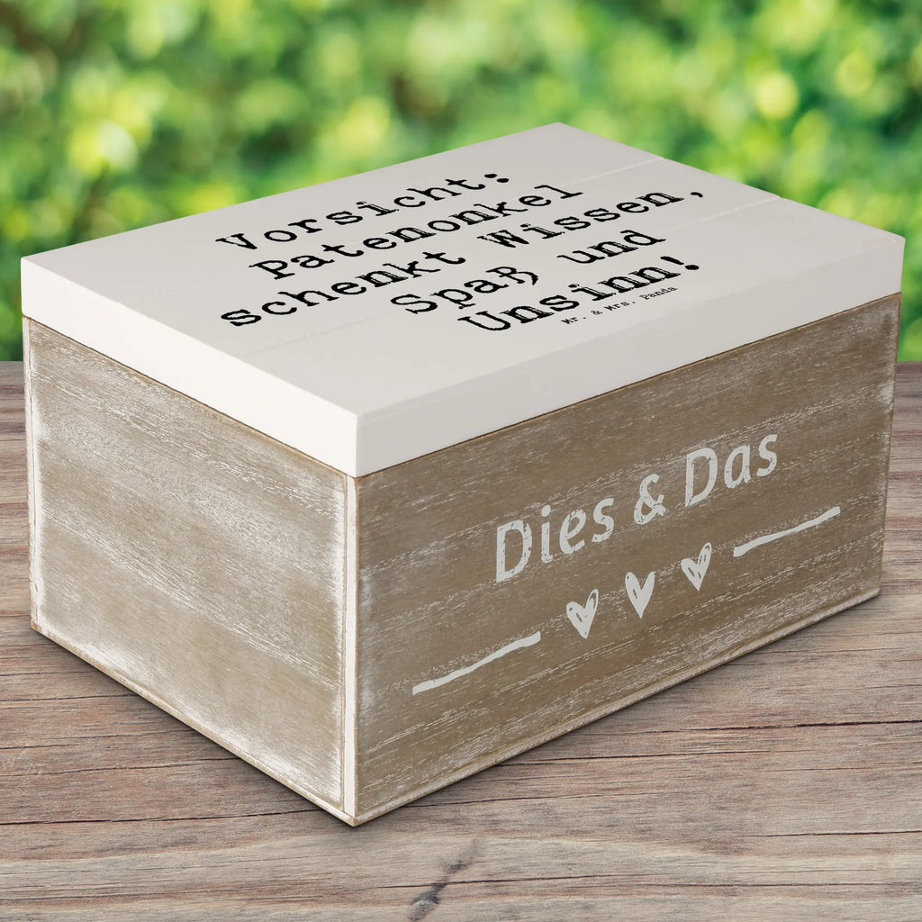 Holzkiste Spruch Patenonkel Wissen Spaß XXL, Erinnerungskiste, Holzkiste, Geschenkbox, Erinnerungsbox, Kiste, Schatulle, Aufbewahrungsbox, Schatzkiste, Geschenkdose, Truhe, Dekokiste, Familie, Vatertag, Muttertag, Bruder, Schwester, Mama, Papa, Oma, Opa