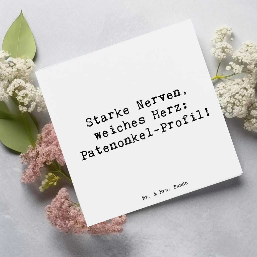 Deluxe Card Saying Starke Nerven, weiches Herz: Patenonkel-Profil! Karte, Hochzeitskarte, Geburtstagskarte, Hochwertige Grußkarte, Grußkarte, Einladungskarte, Hochwertige Klappkarte, Klappkarte, Glückwunschkarte, Familie, Vatertag, Muttertag, Bruder, Schwester, Mama, Papa, Oma, Opa