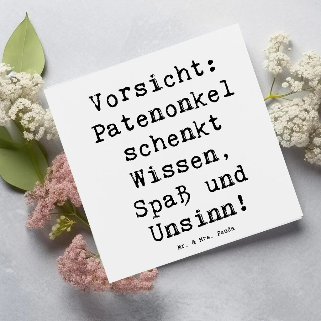 Deluxe Card Saying Vorsicht: Patenonkel schenkt Wissen, Spaß und Unsinn! Karte, Geburtstagskarte, Glückwunschkarte, Einladungskarte, Grußkarte, Hochwertige Grußkarte, Klappkarte, Hochzeitskarte, Hochwertige Klappkarte, Familie, Vatertag, Muttertag, Bruder, Schwester, Mama, Papa, Oma, Opa