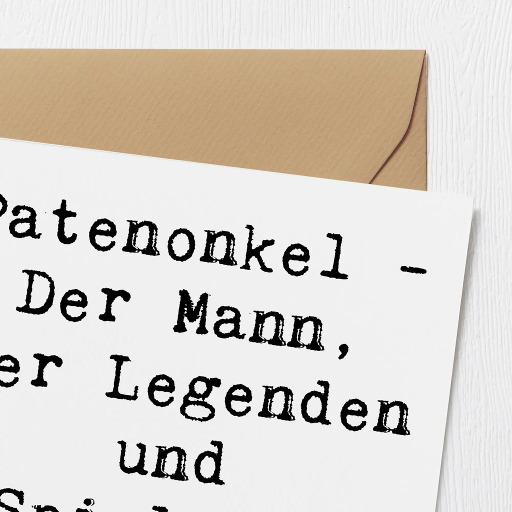 Deluxe Karte Spruch Patenonkel Geschenk Hochwertige Klappkarte, Glückwunschkarte, Klappkarte, Grußkarte, Karte, Einladungskarte, Geburtstagskarte, Hochwertige Grußkarte, Hochzeitskarte, Familie, Vatertag, Muttertag, Bruder, Schwester, Mama, Papa, Oma, Opa