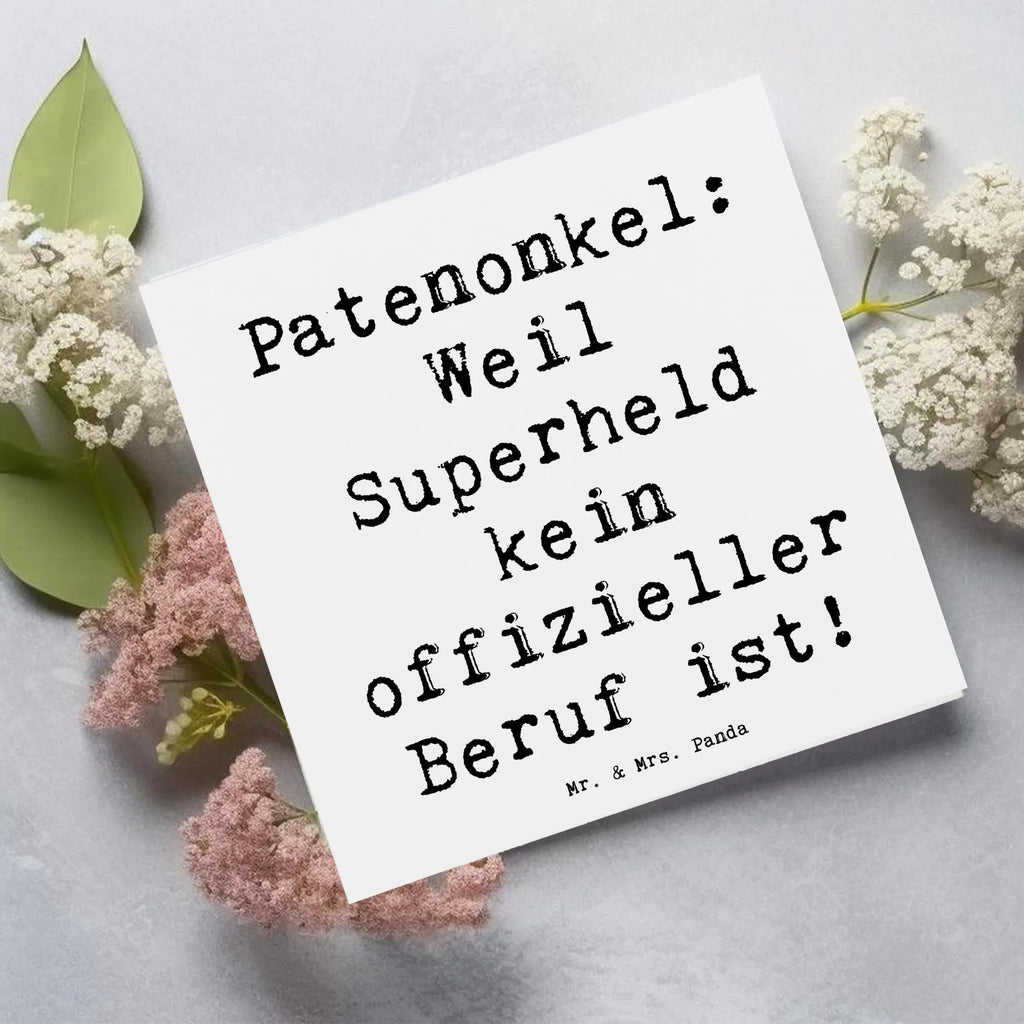 Deluxe Card Saying Patenonkel: Weil Superheld kein offizieller Beruf ist! Hochwertige Klappkarte, Karte, Geburtstagskarte, Grußkarte, Hochwertige Grußkarte, Einladungskarte, Klappkarte, Glückwunschkarte, Hochzeitskarte, Familie, Vatertag, Muttertag, Bruder, Schwester, Mama, Papa, Oma, Opa