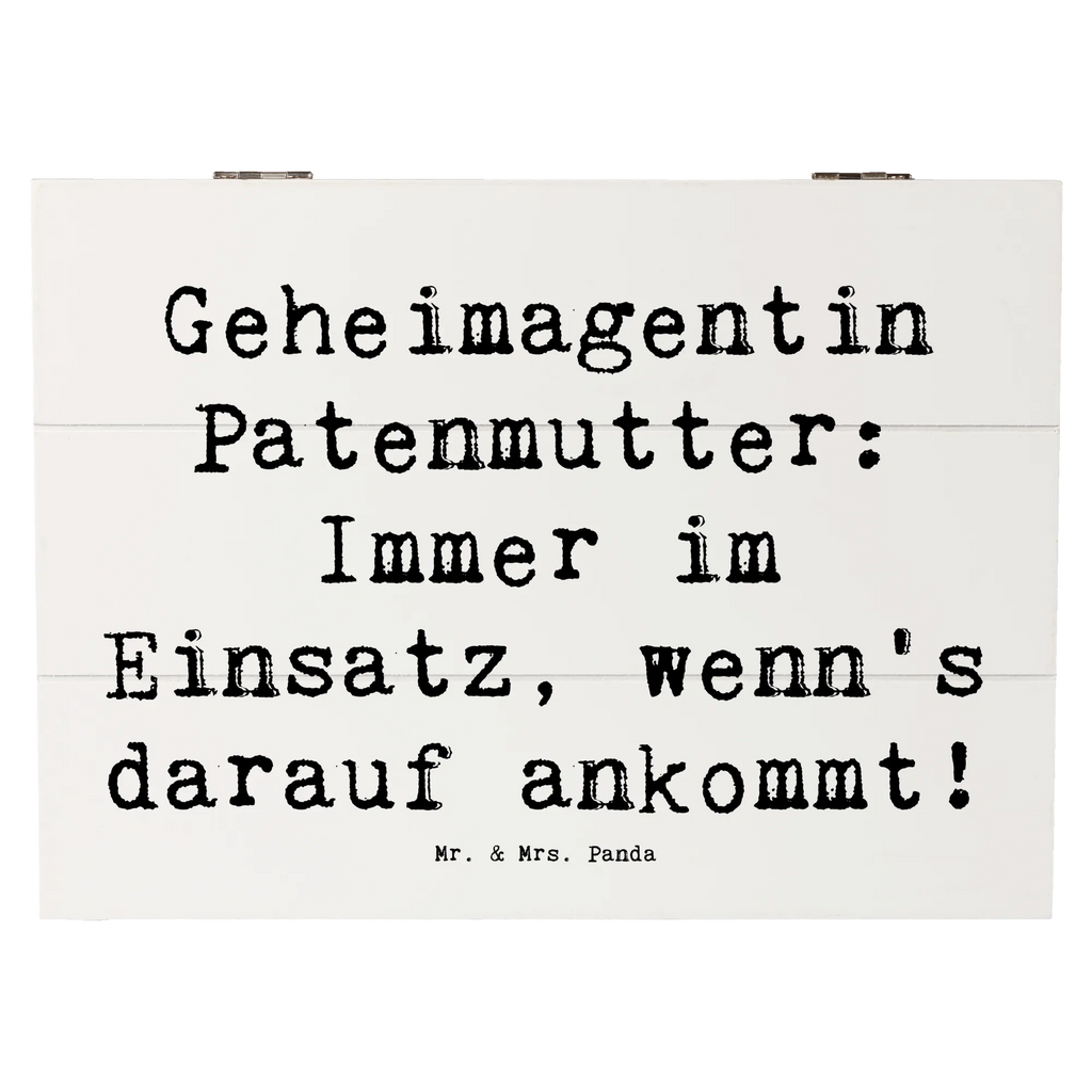 Holzkiste Spruch Geheimagentin Patenmutter Truhe, Kiste, Schatzkiste, Aufbewahrungsbox, Dekokiste, Erinnerungsbox, Holzkiste, Schatulle, XXL, Geschenkbox, Erinnerungskiste, Geschenkdose, Familie, Vatertag, Muttertag, Bruder, Schwester, Mama, Papa, Oma, Opa