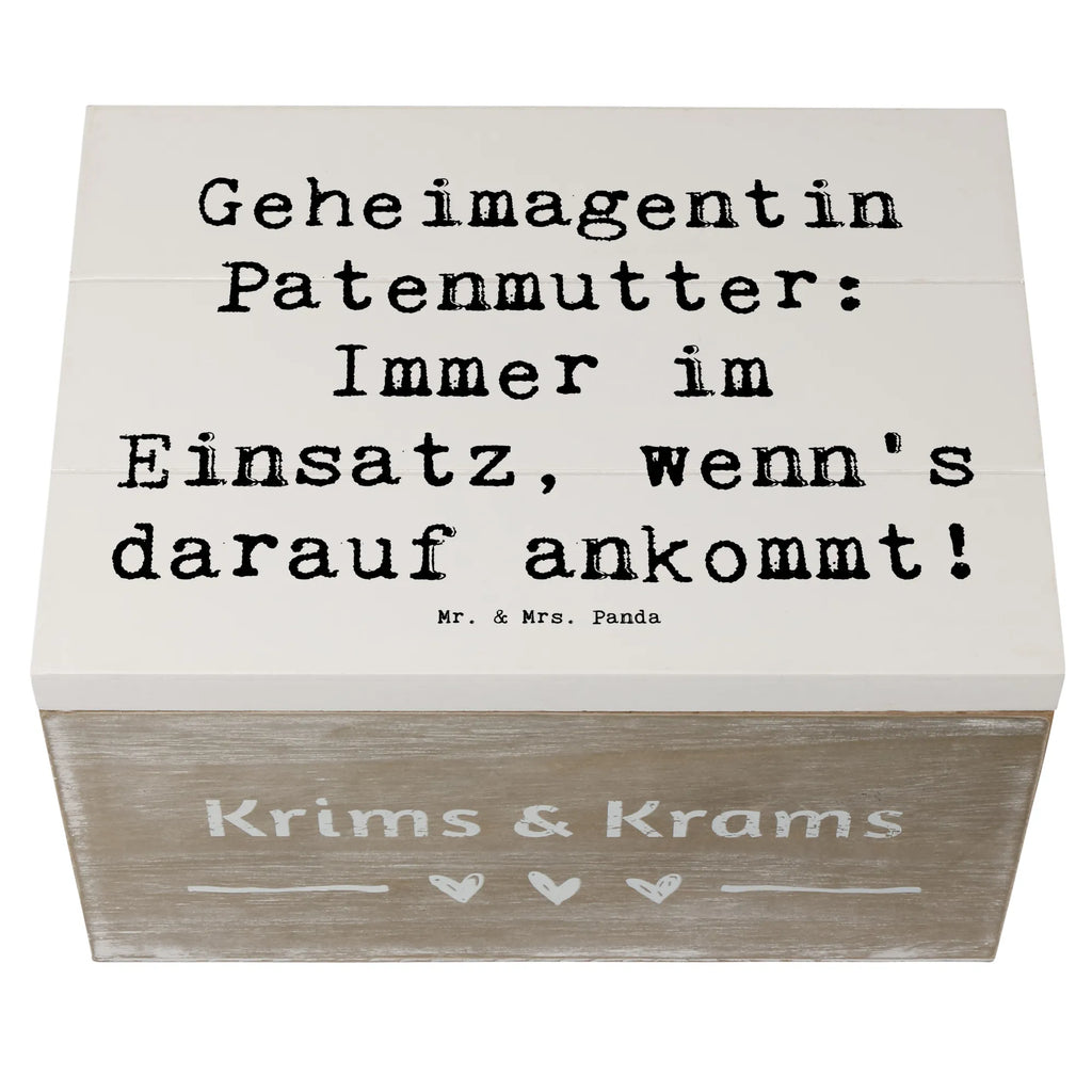 Holzkiste Spruch Geheimagentin Patenmutter Truhe, Kiste, Schatzkiste, Aufbewahrungsbox, Dekokiste, Erinnerungsbox, Holzkiste, Schatulle, XXL, Geschenkbox, Erinnerungskiste, Geschenkdose, Familie, Vatertag, Muttertag, Bruder, Schwester, Mama, Papa, Oma, Opa