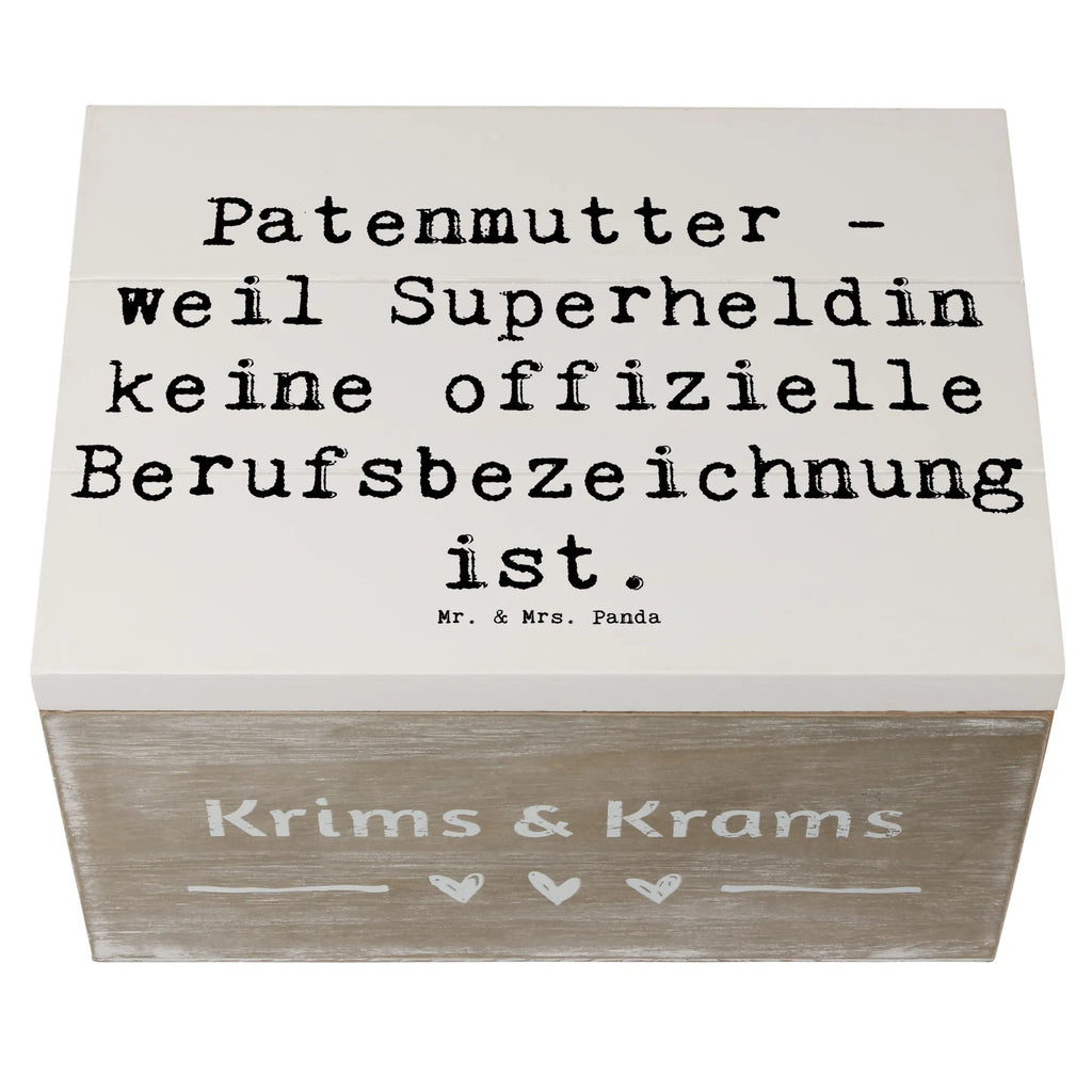 Holzkiste Spruch Patenmutter Superheldin Erinnerungskiste, Schatulle, Geschenkbox, Aufbewahrungsbox, Erinnerungsbox, Dekokiste, XXL, Truhe, Holzkiste, Kiste, Schatzkiste, Geschenkdose, Familie, Vatertag, Muttertag, Bruder, Schwester, Mama, Papa, Oma, Opa