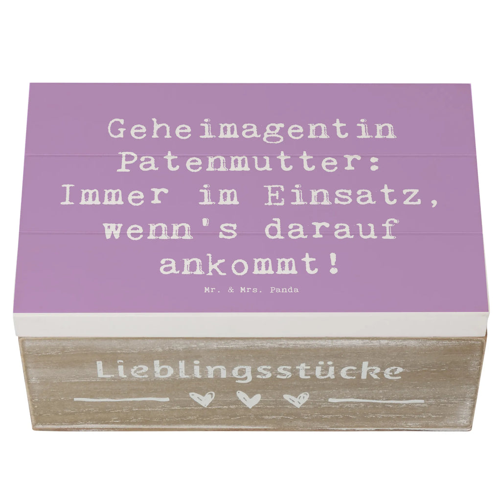 Holzkiste Spruch Geheimagentin Patenmutter Truhe, Kiste, Schatzkiste, Aufbewahrungsbox, Dekokiste, Erinnerungsbox, Holzkiste, Schatulle, XXL, Geschenkbox, Erinnerungskiste, Geschenkdose, Familie, Vatertag, Muttertag, Bruder, Schwester, Mama, Papa, Oma, Opa