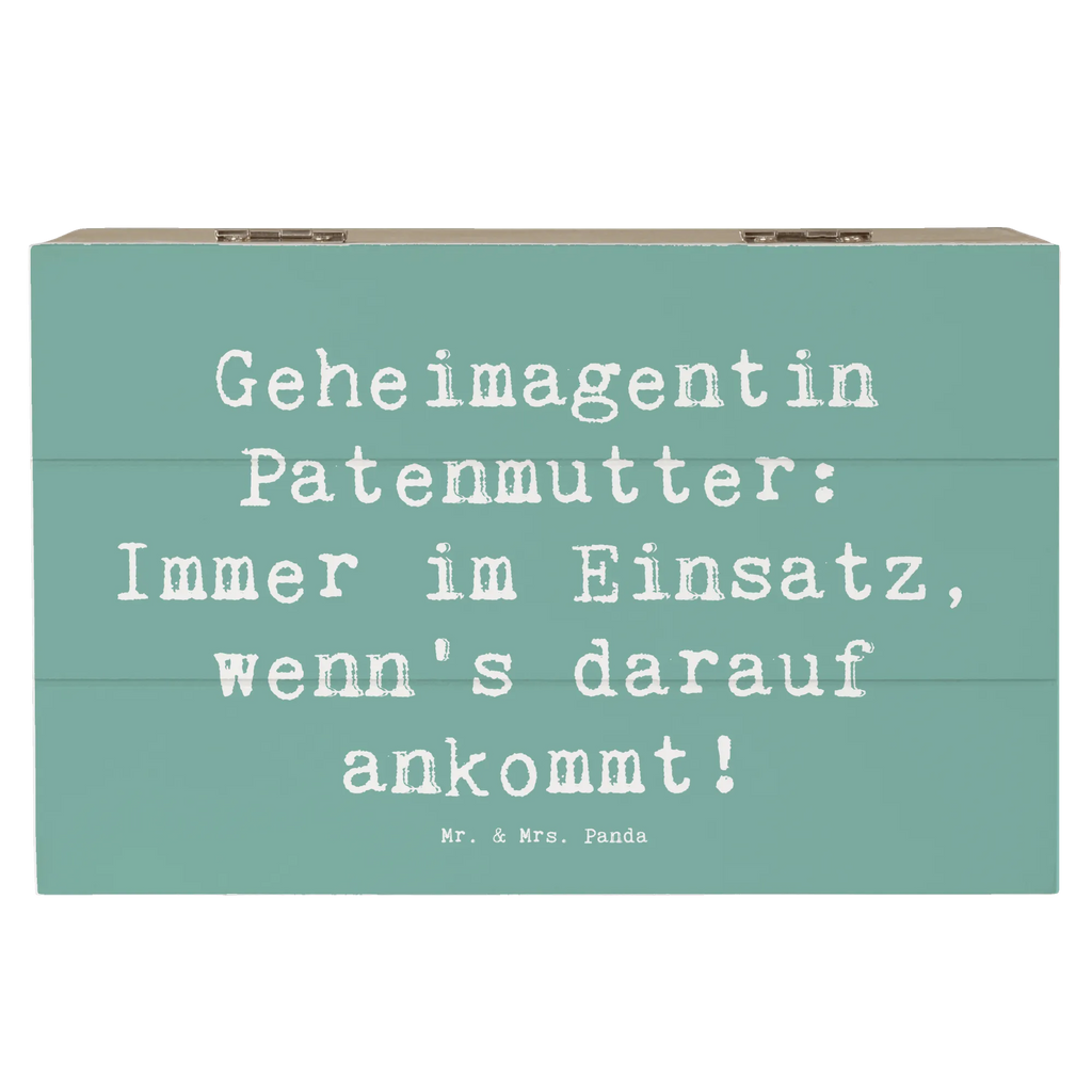 Holzkiste Spruch Geheimagentin Patenmutter Truhe, Kiste, Schatzkiste, Aufbewahrungsbox, Dekokiste, Erinnerungsbox, Holzkiste, Schatulle, XXL, Geschenkbox, Erinnerungskiste, Geschenkdose, Familie, Vatertag, Muttertag, Bruder, Schwester, Mama, Papa, Oma, Opa