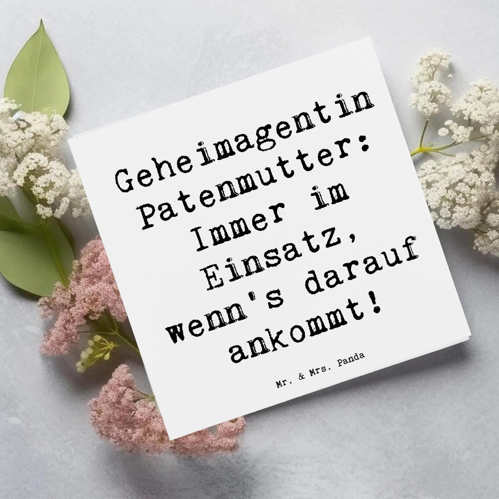 Deluxe Card Saying Geheimagentin Patenmutter: Immer im Einsatz, wenn’s darauf ankommt! Einladungskarte, Grußkarte, Hochwertige Klappkarte, Geburtstagskarte, Karte, Glückwunschkarte, Klappkarte, Hochwertige Grußkarte, Hochzeitskarte, Familie, Vatertag, Muttertag, Bruder, Schwester, Mama, Papa, Oma, Opa