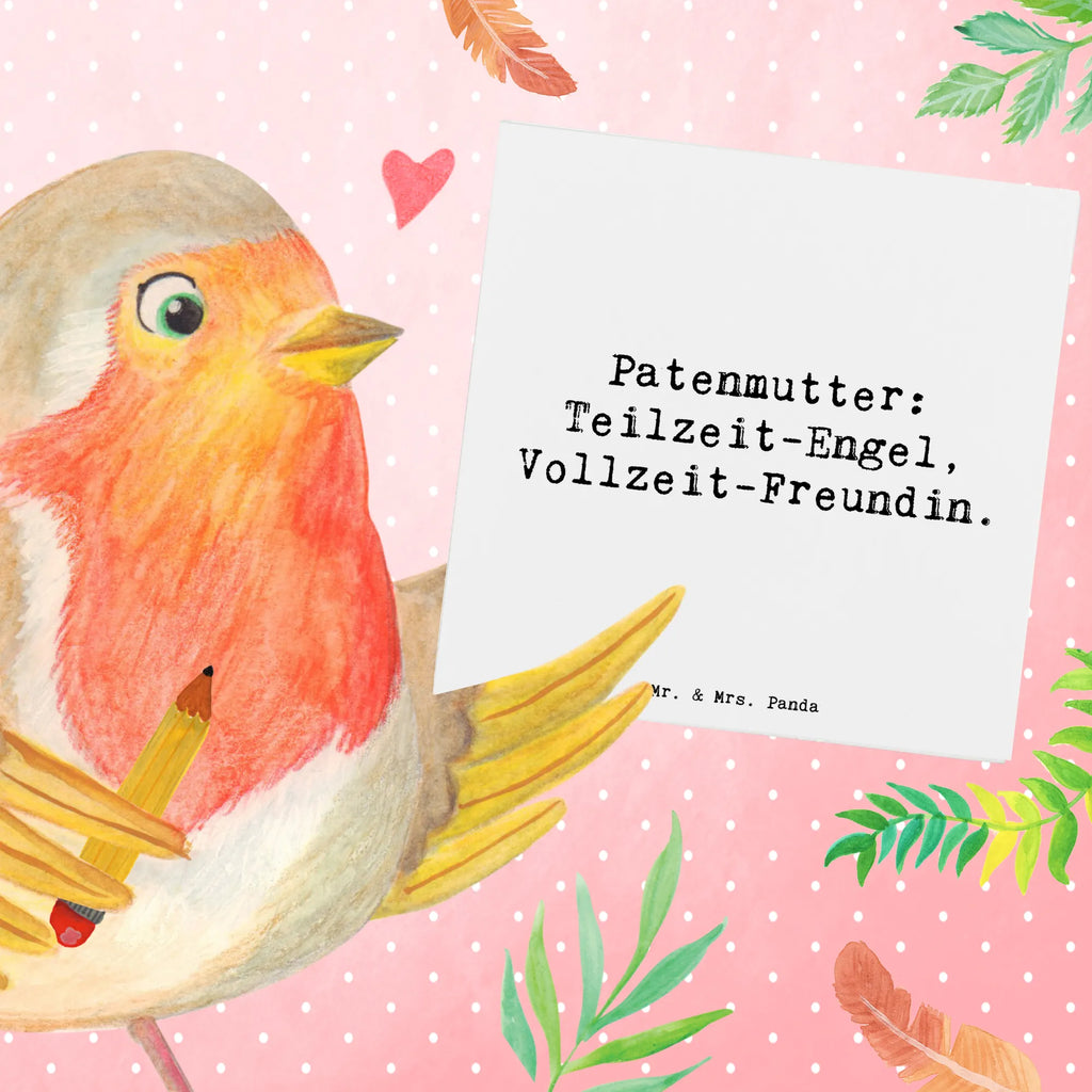 Deluxe Card Saying Patenmutter: Teilzeit-Engel, Vollzeit-Freundin. Geburtstagskarte, Klappkarte, Glückwunschkarte, Hochwertige Klappkarte, Hochwertige Grußkarte, Einladungskarte, Hochzeitskarte, Karte, Grußkarte, Familie, Vatertag, Muttertag, Bruder, Schwester, Mama, Papa, Oma, Opa