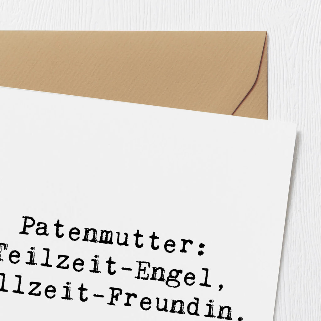 Deluxe Card Saying Patenmutter: Teilzeit-Engel, Vollzeit-Freundin. Geburtstagskarte, Klappkarte, Glückwunschkarte, Hochwertige Klappkarte, Hochwertige Grußkarte, Einladungskarte, Hochzeitskarte, Karte, Grußkarte, Familie, Vatertag, Muttertag, Bruder, Schwester, Mama, Papa, Oma, Opa