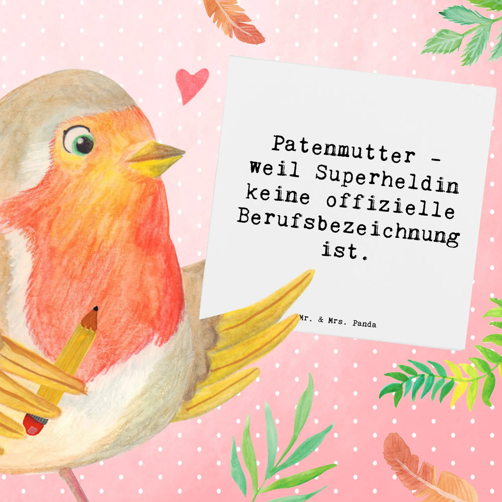 Deluxe Card Saying Patenmutter - weil Superheldin keine offizielle Berufsbezeichnung ist. Einladungskarte, Hochwertige Grußkarte, Karte, Klappkarte, Grußkarte, Hochwertige Klappkarte, Hochzeitskarte, Glückwunschkarte, Geburtstagskarte, Familie, Vatertag, Muttertag, Bruder, Schwester, Mama, Papa, Oma, Opa