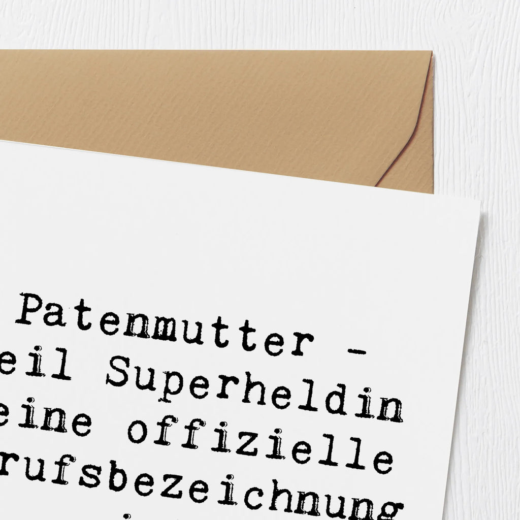 Deluxe Card Saying Patenmutter - weil Superheldin keine offizielle Berufsbezeichnung ist. Einladungskarte, Hochwertige Grußkarte, Karte, Klappkarte, Grußkarte, Hochwertige Klappkarte, Hochzeitskarte, Glückwunschkarte, Geburtstagskarte, Familie, Vatertag, Muttertag, Bruder, Schwester, Mama, Papa, Oma, Opa