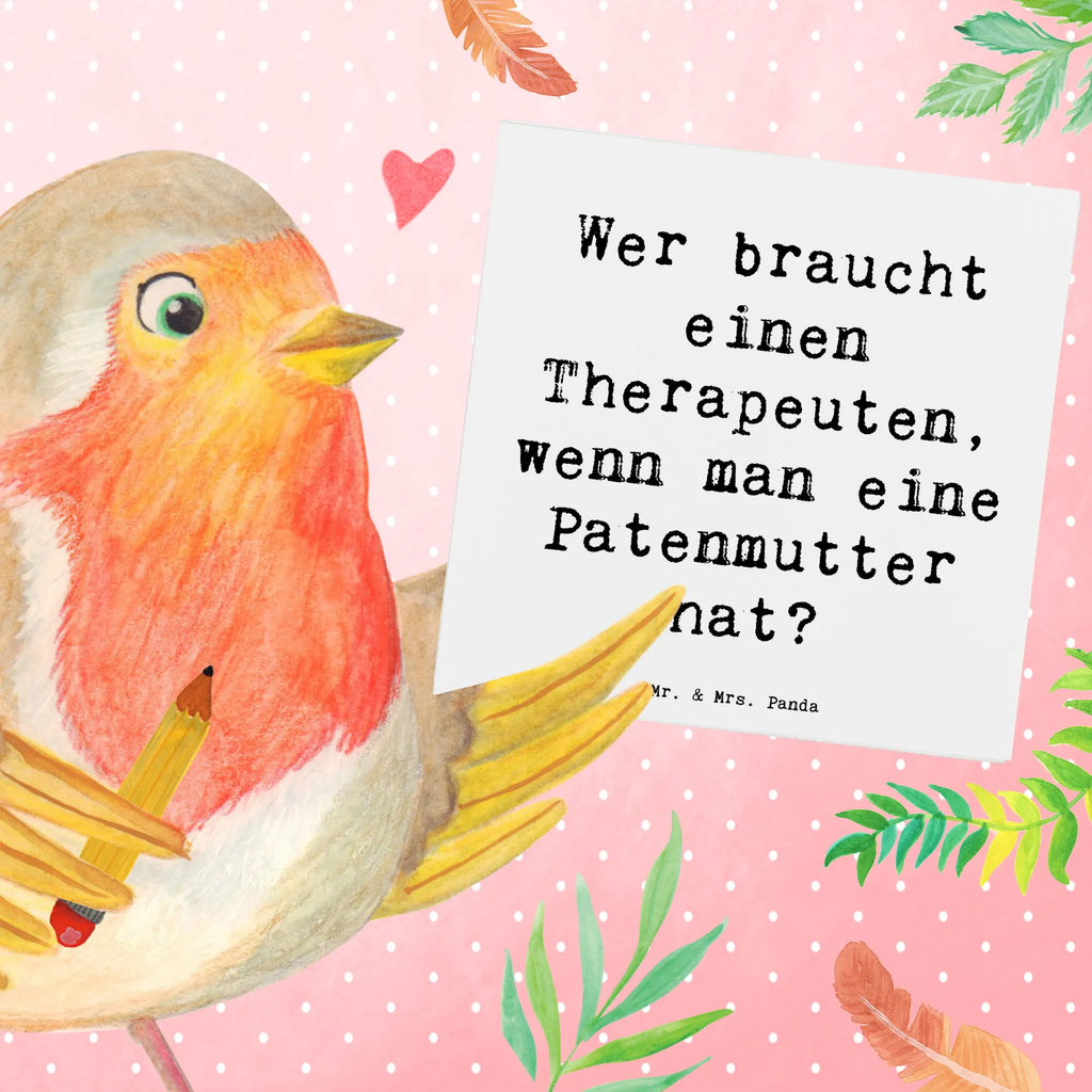Deluxe Card Saying Wer braucht einen Therapeuten, wenn man eine Patenmutter hat? Hochzeitskarte, Klappkarte, Hochwertige Grußkarte, Glückwunschkarte, Karte, Hochwertige Klappkarte, Einladungskarte, Geburtstagskarte, Grußkarte, Familie, Vatertag, Muttertag, Bruder, Schwester, Mama, Papa, Oma, Opa