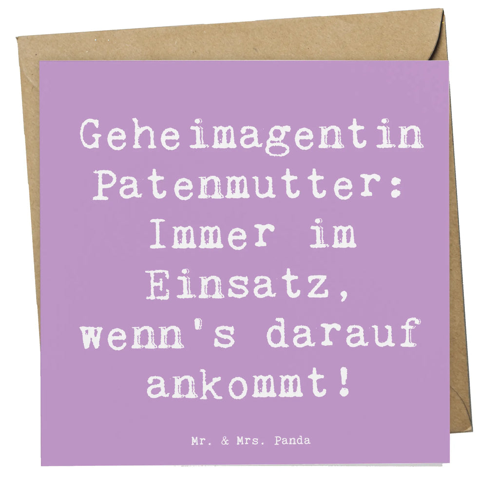 Deluxe Card Saying Geheimagentin Patenmutter: Immer im Einsatz, wenn’s darauf ankommt! Einladungskarte, Grußkarte, Hochwertige Klappkarte, Geburtstagskarte, Karte, Glückwunschkarte, Klappkarte, Hochwertige Grußkarte, Hochzeitskarte, Familie, Vatertag, Muttertag, Bruder, Schwester, Mama, Papa, Oma, Opa