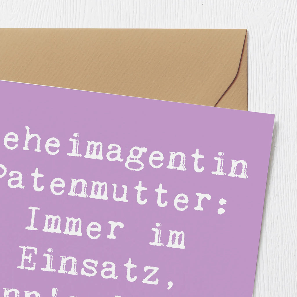 Deluxe Card Saying Geheimagentin Patenmutter: Immer im Einsatz, wenn’s darauf ankommt! Einladungskarte, Grußkarte, Hochwertige Klappkarte, Geburtstagskarte, Karte, Glückwunschkarte, Klappkarte, Hochwertige Grußkarte, Hochzeitskarte, Familie, Vatertag, Muttertag, Bruder, Schwester, Mama, Papa, Oma, Opa