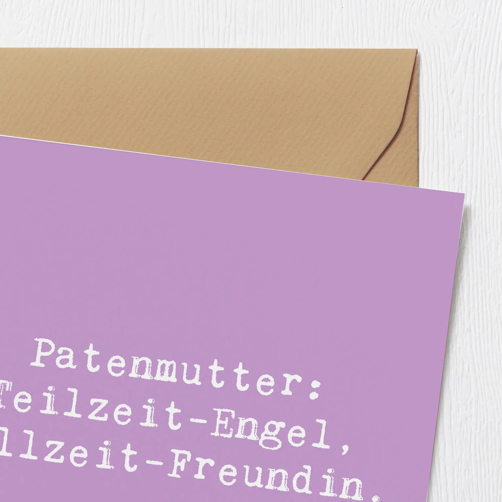 Deluxe Card Saying Patenmutter: Teilzeit-Engel, Vollzeit-Freundin. Geburtstagskarte, Klappkarte, Glückwunschkarte, Hochwertige Klappkarte, Hochwertige Grußkarte, Einladungskarte, Hochzeitskarte, Karte, Grußkarte, Familie, Vatertag, Muttertag, Bruder, Schwester, Mama, Papa, Oma, Opa