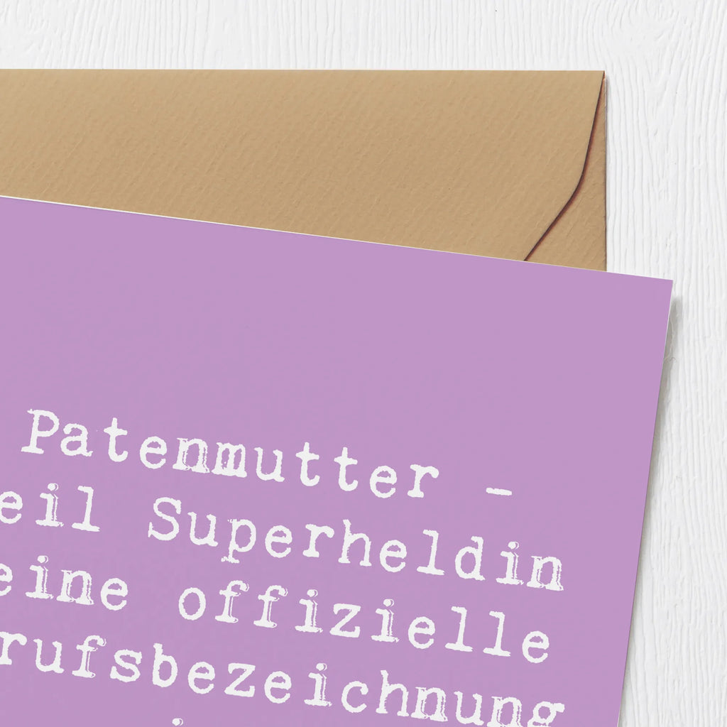 Deluxe Card Saying Patenmutter - weil Superheldin keine offizielle Berufsbezeichnung ist. Einladungskarte, Hochwertige Grußkarte, Karte, Klappkarte, Grußkarte, Hochwertige Klappkarte, Hochzeitskarte, Glückwunschkarte, Geburtstagskarte, Familie, Vatertag, Muttertag, Bruder, Schwester, Mama, Papa, Oma, Opa