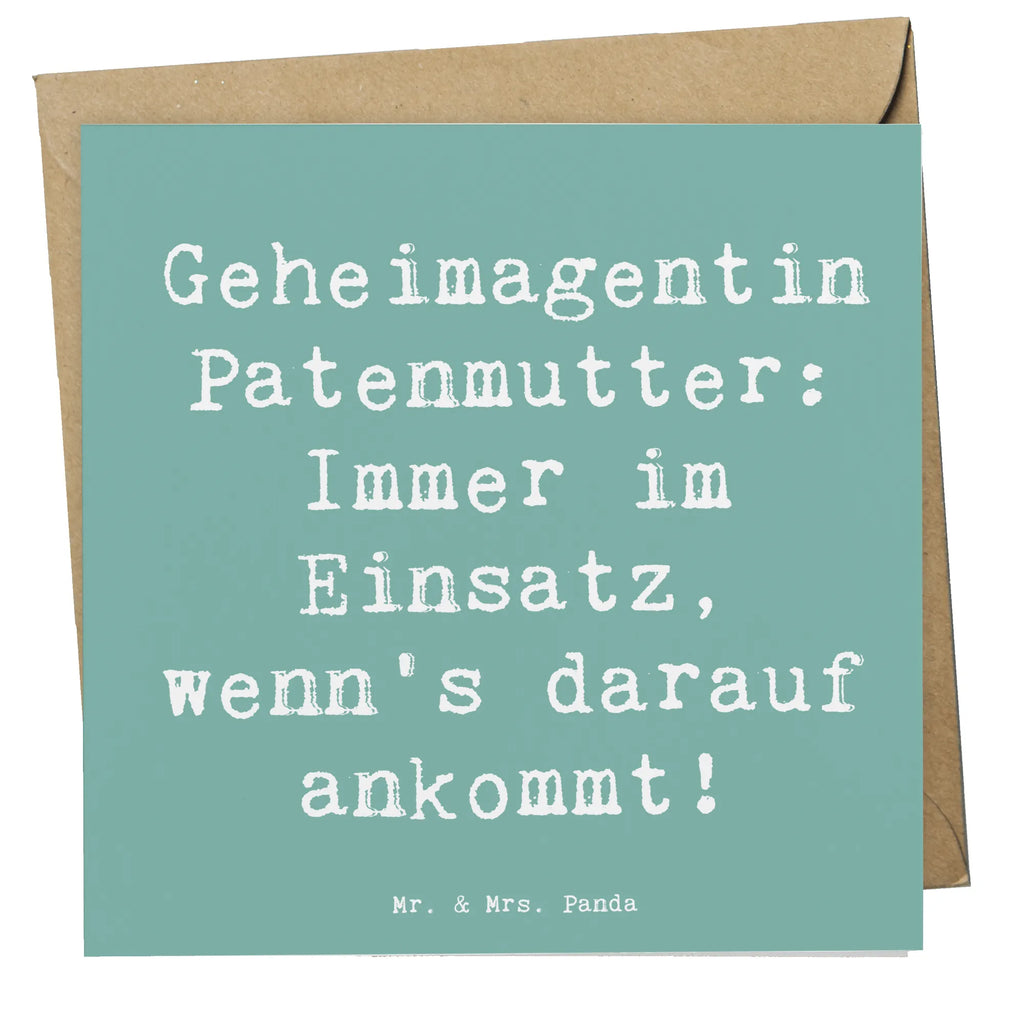 Deluxe Card Saying Geheimagentin Patenmutter: Immer im Einsatz, wenn’s darauf ankommt! Einladungskarte, Grußkarte, Hochwertige Klappkarte, Geburtstagskarte, Karte, Glückwunschkarte, Klappkarte, Hochwertige Grußkarte, Hochzeitskarte, Familie, Vatertag, Muttertag, Bruder, Schwester, Mama, Papa, Oma, Opa