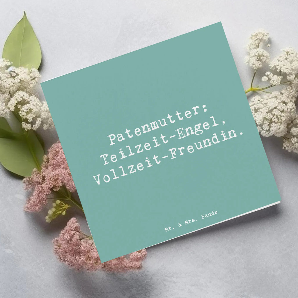 Deluxe Card Saying Patenmutter: Teilzeit-Engel, Vollzeit-Freundin. Geburtstagskarte, Klappkarte, Glückwunschkarte, Hochwertige Klappkarte, Hochwertige Grußkarte, Einladungskarte, Hochzeitskarte, Karte, Grußkarte, Familie, Vatertag, Muttertag, Bruder, Schwester, Mama, Papa, Oma, Opa