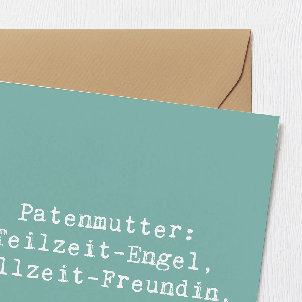 Deluxe Card Saying Patenmutter: Teilzeit-Engel, Vollzeit-Freundin. Geburtstagskarte, Klappkarte, Glückwunschkarte, Hochwertige Klappkarte, Hochwertige Grußkarte, Einladungskarte, Hochzeitskarte, Karte, Grußkarte, Familie, Vatertag, Muttertag, Bruder, Schwester, Mama, Papa, Oma, Opa