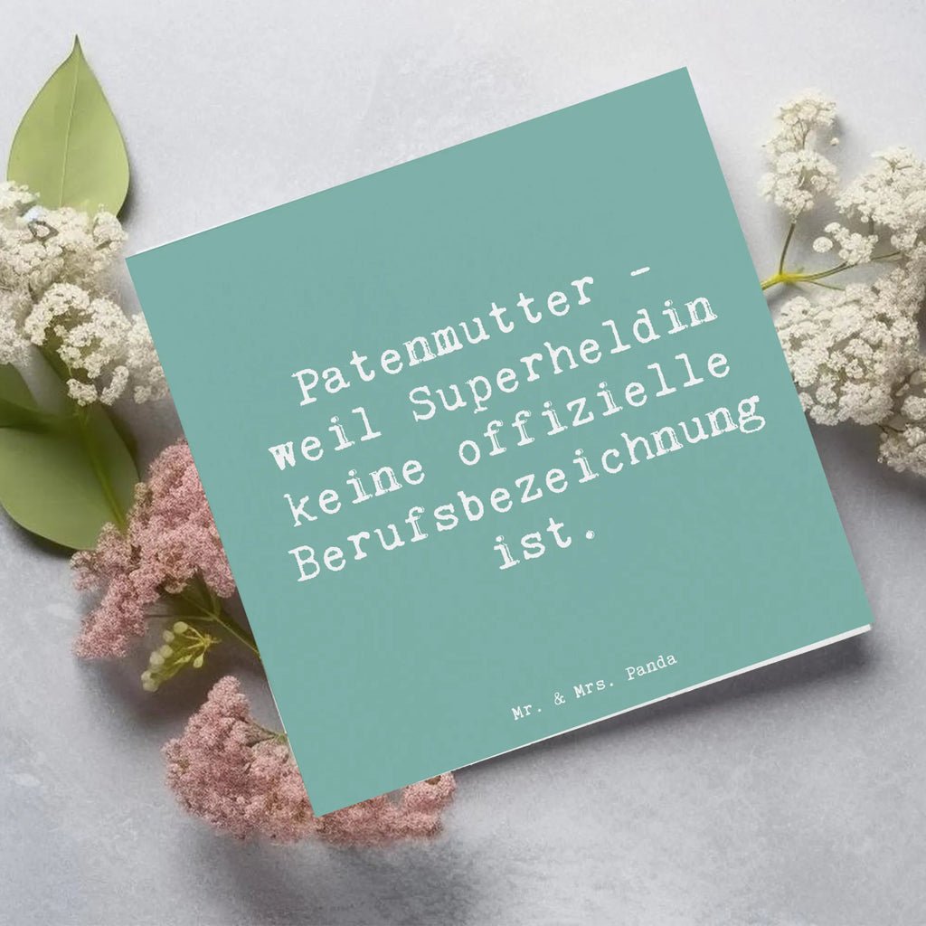 Deluxe Card Saying Patenmutter - weil Superheldin keine offizielle Berufsbezeichnung ist. Einladungskarte, Hochwertige Grußkarte, Karte, Klappkarte, Grußkarte, Hochwertige Klappkarte, Hochzeitskarte, Glückwunschkarte, Geburtstagskarte, Familie, Vatertag, Muttertag, Bruder, Schwester, Mama, Papa, Oma, Opa