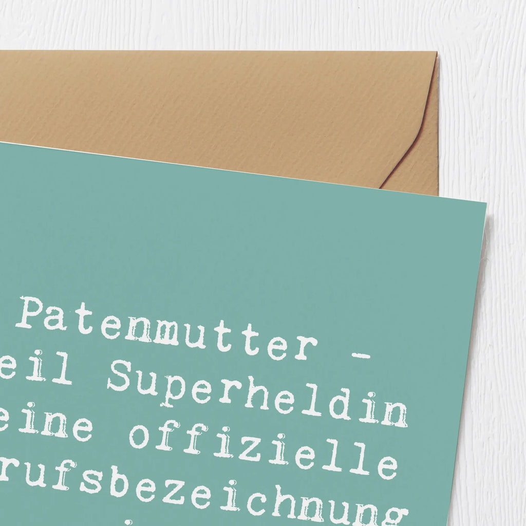 Deluxe Card Saying Patenmutter - weil Superheldin keine offizielle Berufsbezeichnung ist. Einladungskarte, Hochwertige Grußkarte, Karte, Klappkarte, Grußkarte, Hochwertige Klappkarte, Hochzeitskarte, Glückwunschkarte, Geburtstagskarte, Familie, Vatertag, Muttertag, Bruder, Schwester, Mama, Papa, Oma, Opa