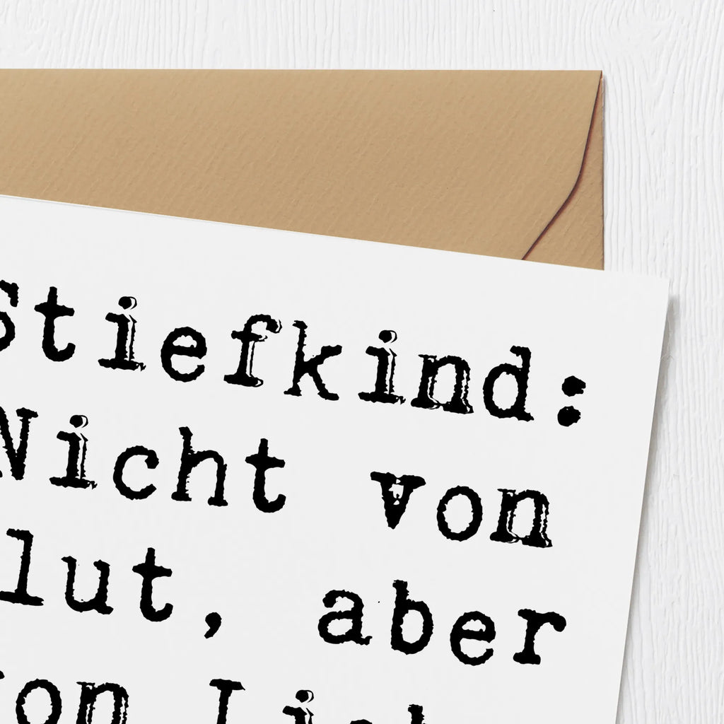 Deluxe Card Saying Stiefkind: Nicht von Blut, aber von Liebe geformt. Einladungskarte, Karte, Glückwunschkarte, Hochwertige Grußkarte, Klappkarte, Grußkarte, Hochzeitskarte, Hochwertige Klappkarte, Geburtstagskarte, Familie, Vatertag, Muttertag, Bruder, Schwester, Mama, Papa, Oma, Opa
