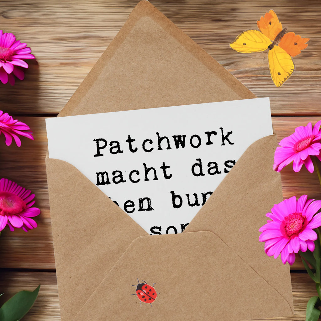 Deluxe Card Saying Patchwork macht das Leben bunter - besonders mit einem Stiefkind. Hochwertige Klappkarte, Karte, Hochwertige Grußkarte, Hochzeitskarte, Klappkarte, Einladungskarte, Geburtstagskarte, Glückwunschkarte, Grußkarte, Familie, Vatertag, Muttertag, Bruder, Schwester, Mama, Papa, Oma, Opa