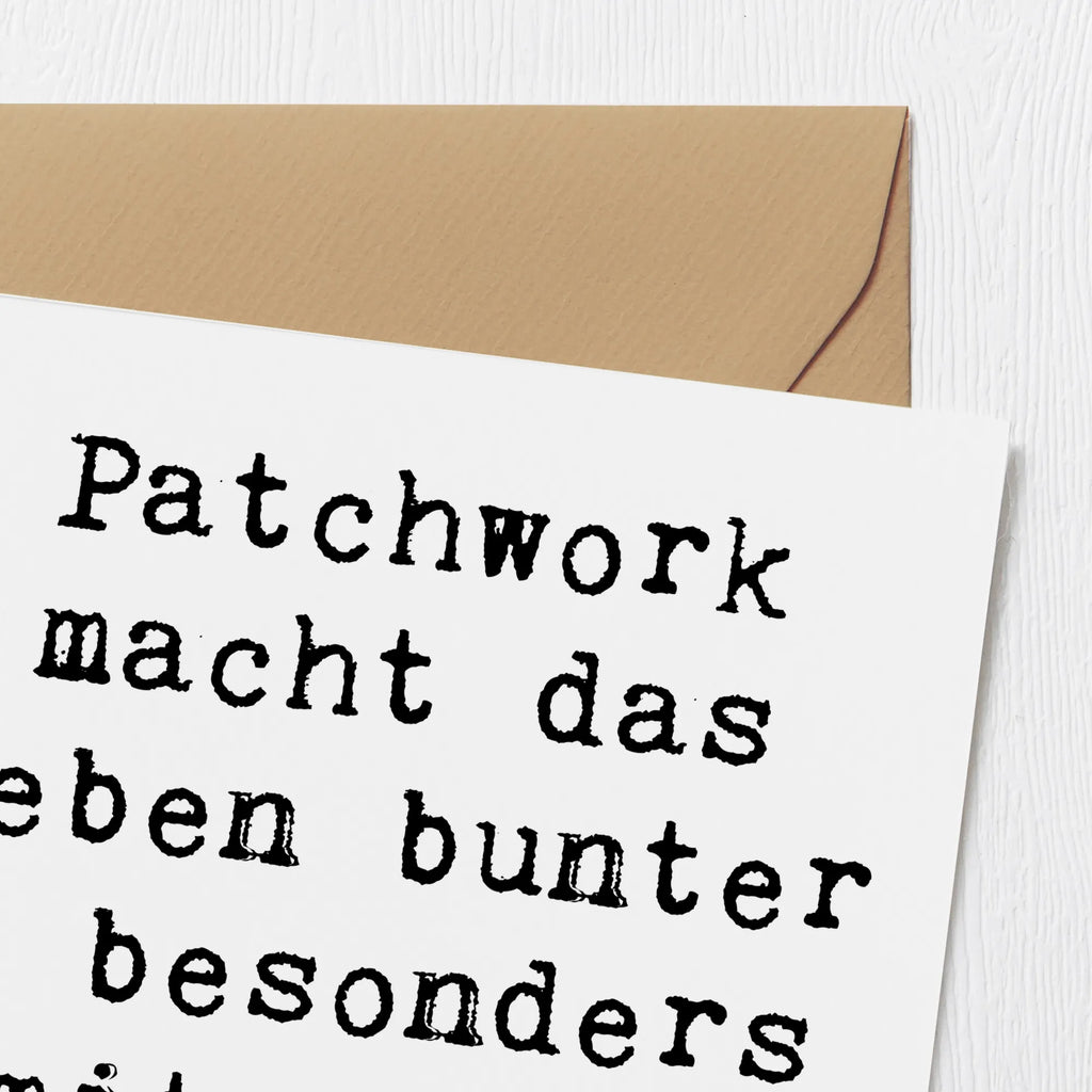 Deluxe Card Saying Patchwork macht das Leben bunter - besonders mit einem Stiefkind. Hochwertige Klappkarte, Karte, Hochwertige Grußkarte, Hochzeitskarte, Klappkarte, Einladungskarte, Geburtstagskarte, Glückwunschkarte, Grußkarte, Familie, Vatertag, Muttertag, Bruder, Schwester, Mama, Papa, Oma, Opa