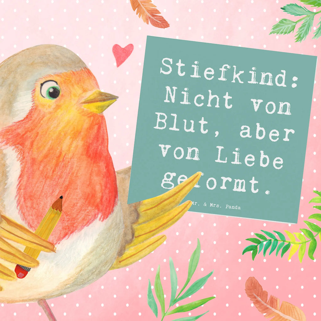 Deluxe Card Saying Stiefkind: Nicht von Blut, aber von Liebe geformt. Einladungskarte, Karte, Glückwunschkarte, Hochwertige Grußkarte, Klappkarte, Grußkarte, Hochzeitskarte, Hochwertige Klappkarte, Geburtstagskarte, Familie, Vatertag, Muttertag, Bruder, Schwester, Mama, Papa, Oma, Opa