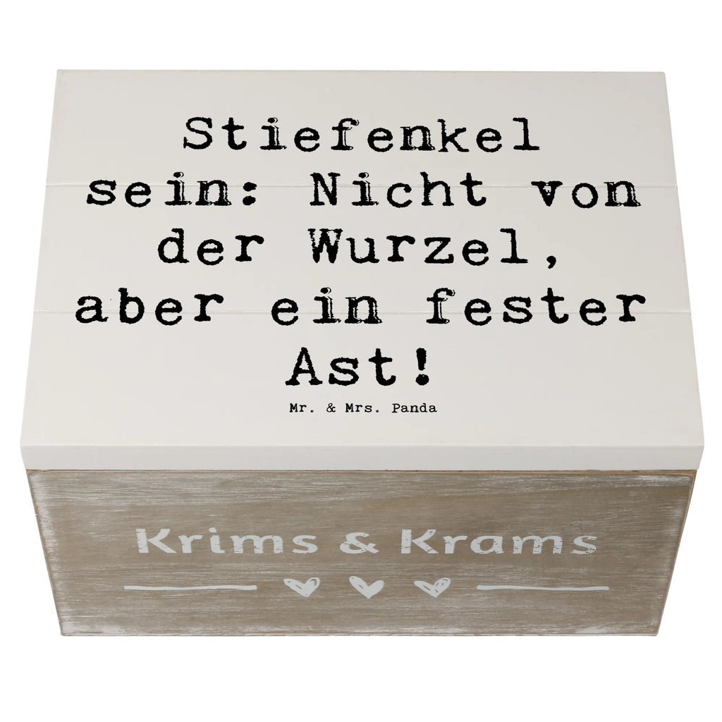Wooden chest Saying Stiefenkel sein: Nicht von der Wurzel, aber ein fester Ast! Holzkiste, XXL, Geschenkdose, Schatulle, Aufbewahrungsbox, Erinnerungsbox, Erinnerungskiste, Dekokiste, Schatzkiste, Geschenkbox, Kiste, Truhe, Familie, Vatertag, Muttertag, Bruder, Schwester, Mama, Papa, Oma, Opa