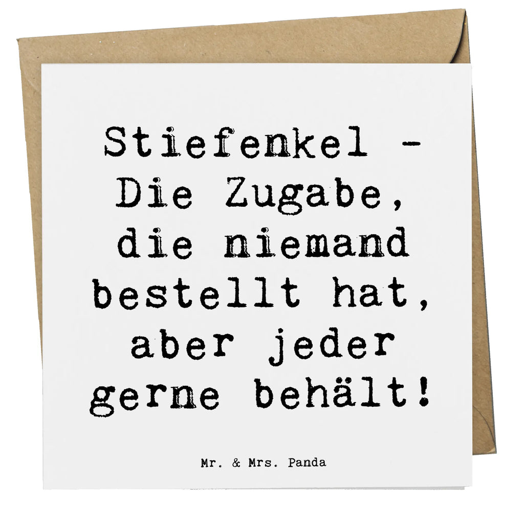 Deluxe Card Saying Stiefenkel - Die Zugabe, die niemand bestellt hat, aber jeder gerne behält! Klappkarte, Karte, Hochwertige Klappkarte, Hochzeitskarte, Einladungskarte, Grußkarte, Geburtstagskarte, Hochwertige Grußkarte, Glückwunschkarte, Familie, Vatertag, Muttertag, Bruder, Schwester, Mama, Papa, Oma, Opa