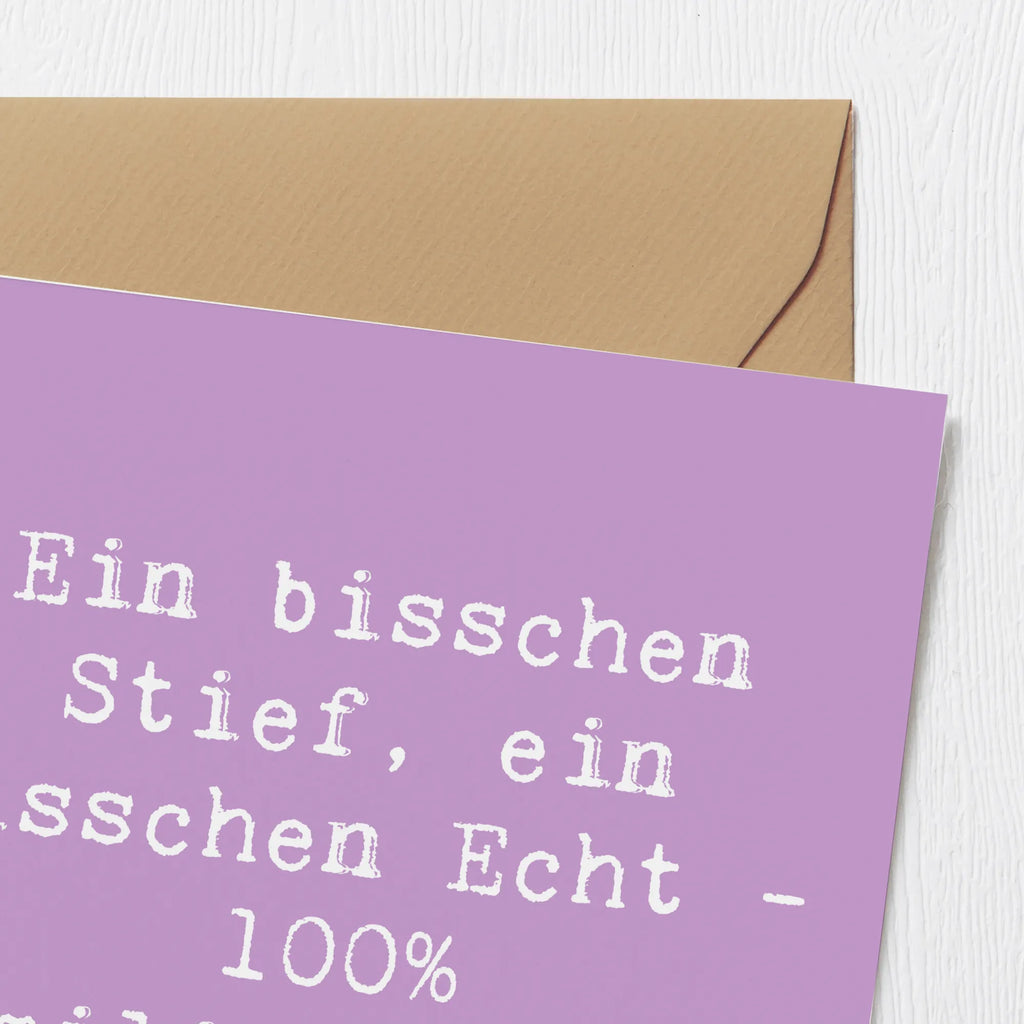 Deluxe Card Saying Ein bisschen Stief, ein bisschen Echt - 100% Familienpracht. Karte, Hochzeitskarte, Geburtstagskarte, Hochwertige Klappkarte, Glückwunschkarte, Klappkarte, Einladungskarte, Grußkarte, Hochwertige Grußkarte, Familie, Vatertag, Muttertag, Bruder, Schwester, Mama, Papa, Oma, Opa