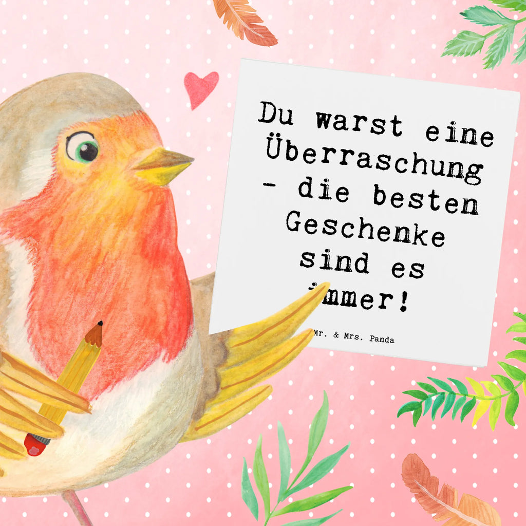 Deluxe Card Saying Du warst eine Überraschung - die besten Geschenke sind es immer! Klappkarte, Karte, Einladungskarte, Hochzeitskarte, Glückwunschkarte, Grußkarte, Geburtstagskarte, Hochwertige Grußkarte, Hochwertige Klappkarte, Familie, Vatertag, Muttertag, Bruder, Schwester, Mama, Papa, Oma, Opa