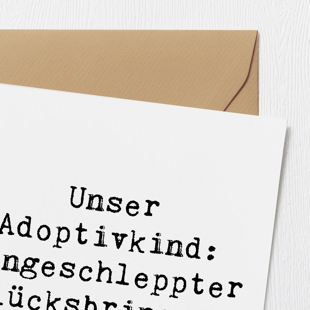 Deluxe Card Saying Unser Adoptivkind: Eingeschleppter Glücksbringer! Geburtstagskarte, Grußkarte, Hochzeitskarte, Karte, Einladungskarte, Hochwertige Grußkarte, Klappkarte, Glückwunschkarte, Hochwertige Klappkarte, Familie, Vatertag, Muttertag, Bruder, Schwester, Mama, Papa, Oma, Opa