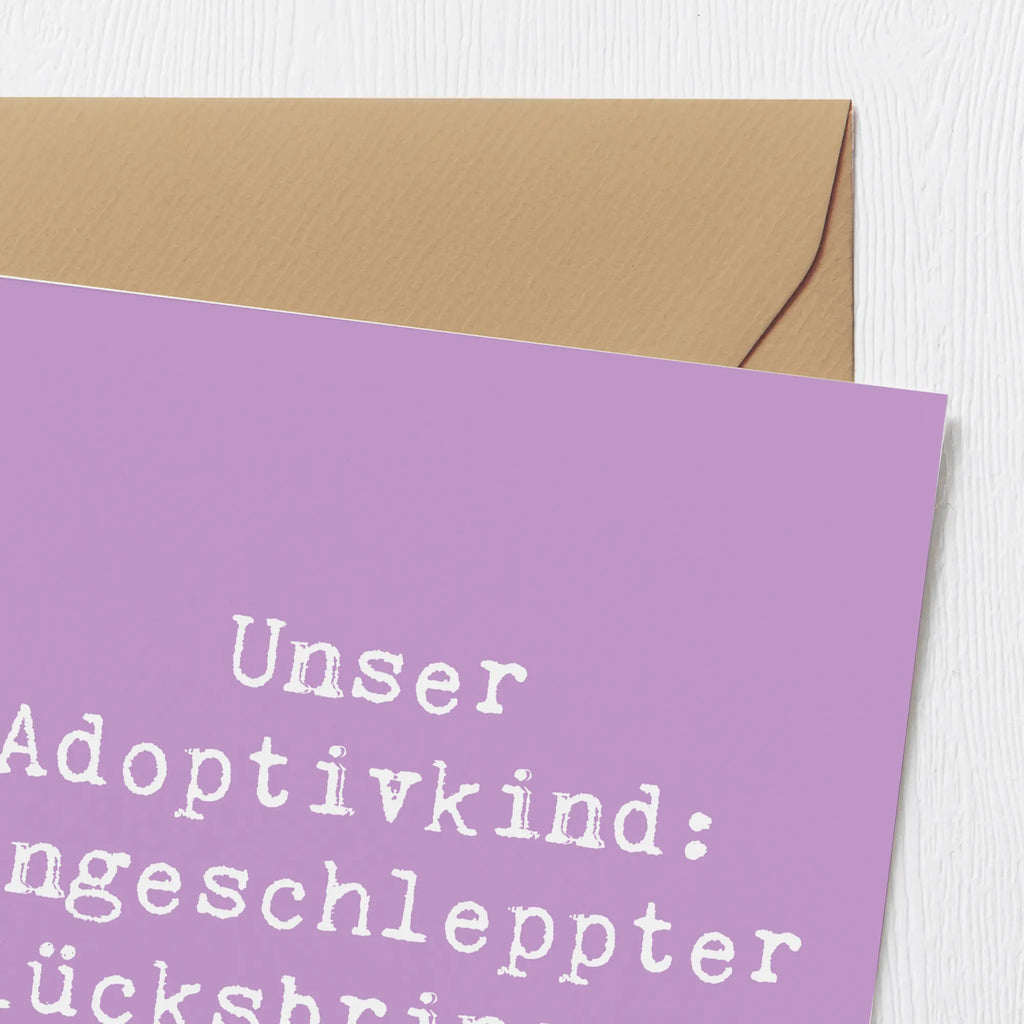 Deluxe Card Saying Unser Adoptivkind: Eingeschleppter Glücksbringer! Geburtstagskarte, Grußkarte, Hochzeitskarte, Karte, Einladungskarte, Hochwertige Grußkarte, Klappkarte, Glückwunschkarte, Hochwertige Klappkarte, Familie, Vatertag, Muttertag, Bruder, Schwester, Mama, Papa, Oma, Opa