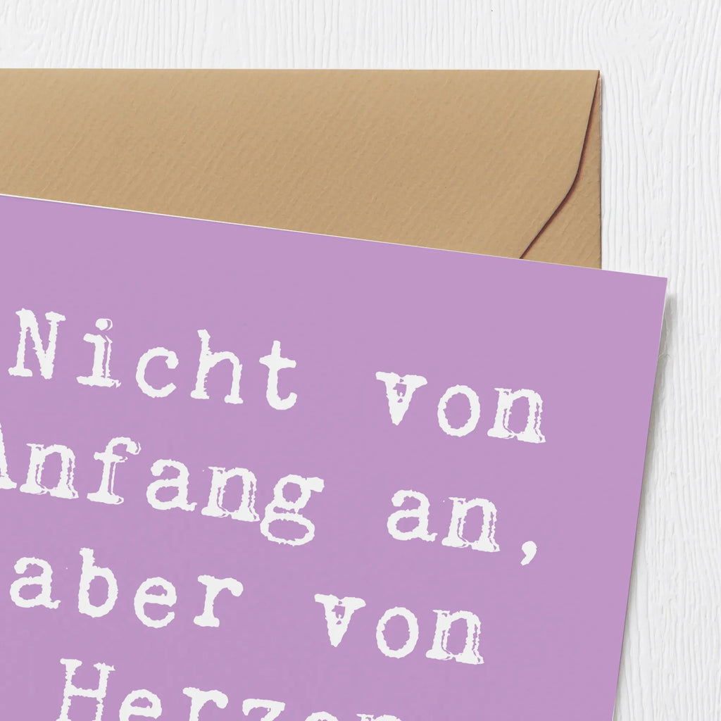 Deluxe Card Saying Nicht von Anfang an, aber von Herzen dabei! Geburtstagskarte, Einladungskarte, Grußkarte, Glückwunschkarte, Klappkarte, Karte, Hochwertige Klappkarte, Hochwertige Grußkarte, Hochzeitskarte, Familie, Vatertag, Muttertag, Bruder, Schwester, Mama, Papa, Oma, Opa