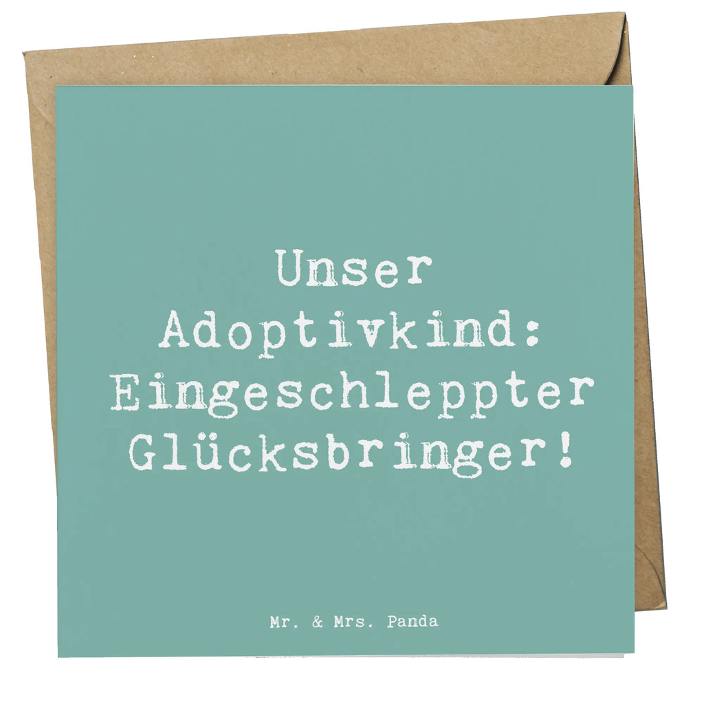 Deluxe Card Saying Unser Adoptivkind: Eingeschleppter Glücksbringer! Geburtstagskarte, Grußkarte, Hochzeitskarte, Karte, Einladungskarte, Hochwertige Grußkarte, Klappkarte, Glückwunschkarte, Hochwertige Klappkarte, Familie, Vatertag, Muttertag, Bruder, Schwester, Mama, Papa, Oma, Opa