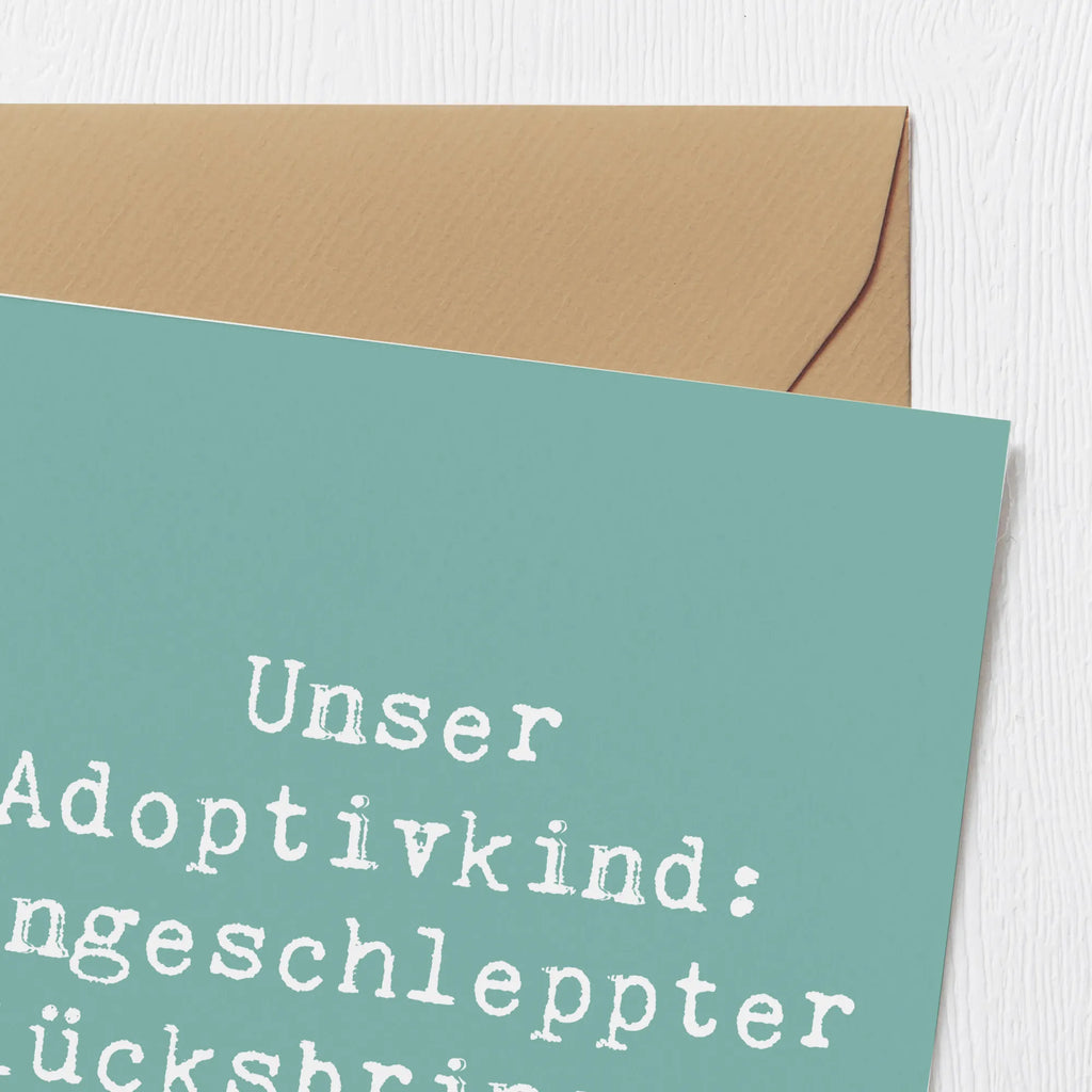 Deluxe Card Saying Unser Adoptivkind: Eingeschleppter Glücksbringer! Geburtstagskarte, Grußkarte, Hochzeitskarte, Karte, Einladungskarte, Hochwertige Grußkarte, Klappkarte, Glückwunschkarte, Hochwertige Klappkarte, Familie, Vatertag, Muttertag, Bruder, Schwester, Mama, Papa, Oma, Opa