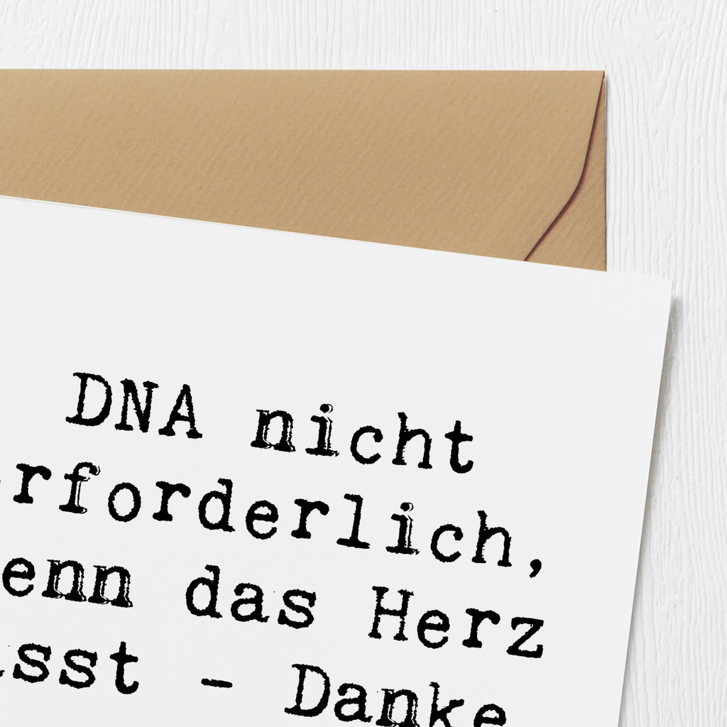 Deluxe Card Saying DNA nicht erforderlich, wenn das Herz passt - Danke, Adoptiveltern! Grußkarte, Karte, Geburtstagskarte, Hochwertige Klappkarte, Glückwunschkarte, Einladungskarte, Hochwertige Grußkarte, Klappkarte, Hochzeitskarte, Familie, Vatertag, Muttertag, Bruder, Schwester, Mama, Papa, Oma, Opa
