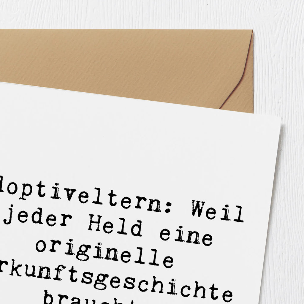 Deluxe Card Saying Adoptiveltern: Weil jeder Held eine originelle Herkunftsgeschichte braucht. Hochwertige Grußkarte, Klappkarte, Geburtstagskarte, Hochzeitskarte, Einladungskarte, Karte, Glückwunschkarte, Hochwertige Klappkarte, Grußkarte, Familie, Vatertag, Muttertag, Bruder, Schwester, Mama, Papa, Oma, Opa