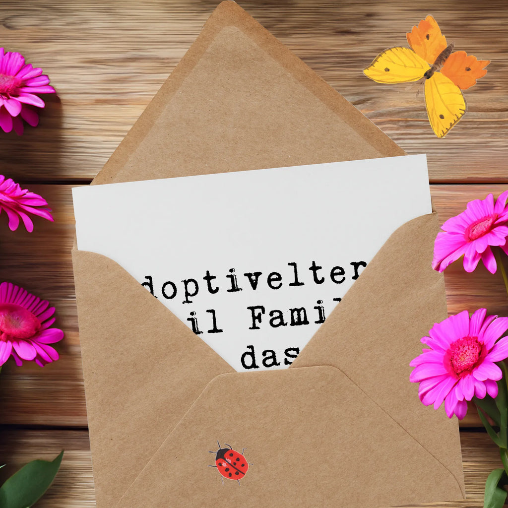 Deluxe Card Saying Adoptiveltern: Weil Familie über das Blut hinausgeht! Karte, Grußkarte, Hochwertige Klappkarte, Glückwunschkarte, Klappkarte, Hochwertige Grußkarte, Hochzeitskarte, Einladungskarte, Geburtstagskarte, Familie, Vatertag, Muttertag, Bruder, Schwester, Mama, Papa, Oma, Opa